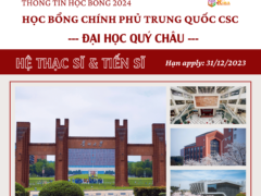 THÔNG TIN TUYỂN SINH 2024 ĐẠI HỌC QUÝ CHÂU HỌC BỔNG CSC HỆ THẠC & TIẾN