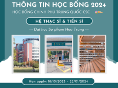 THÔNG TIN TUYỂN SINH 2024 ĐẠI HỌC SƯ PHẠM HOA TRUNG HỌC BỔNG CHÍNH PHỦ TRUNG QUỐC CSC HỆ THẠC SĨ & TIẾN SĨ