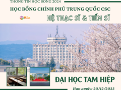 THÔNG TIN TUYỂN SINH 2024 ĐẠI HỌC TAM HIỆP HỌC BỔNG CSC HỆ THẠC SĨ & TIẾN SĨ