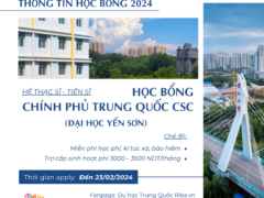 THÔNG TIN TUYỂN SINH 2024 ĐẠI HỌC YẾN SƠN HỌC BỔNG CHÍNH PHỦ TRUNG QUỐC HỆ THẠC SĨ & TIẾN SĨ