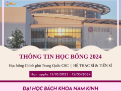 THÔNG TIN TUYỂN SINH 2024 ĐẠI HỌC BÁCH KHOA NAM KINH HỌC BỔNG CSC HỆ THẠC SĨ & TIẾN SĨ