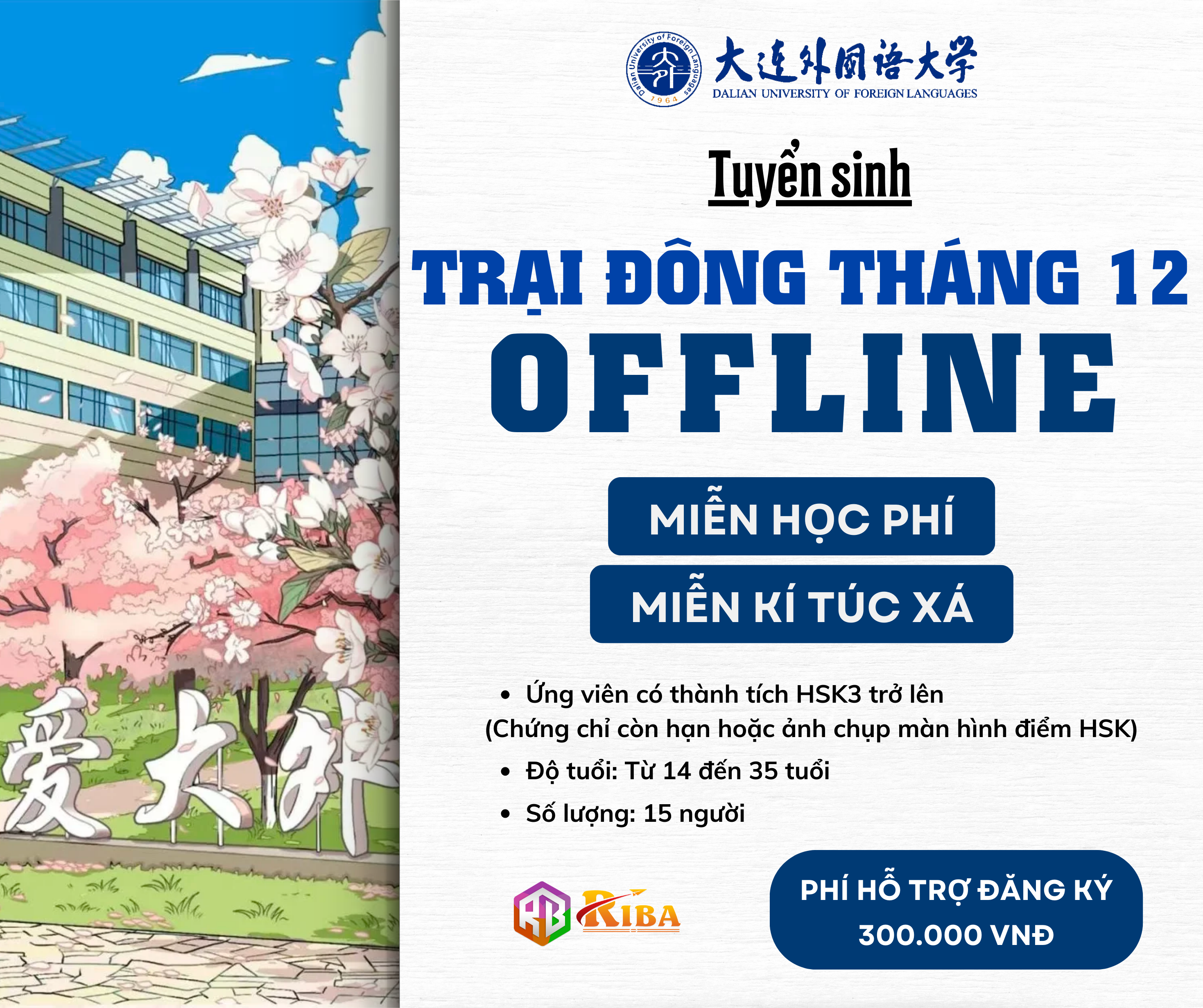 tuyển sinh trại đông offline thang 12