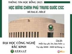 THÔNG TIN TUYỂN SINH 2025 HỌC BỔNG CSC HỆ THẠC SĨ & THẠC SĨ ĐẠI HỌC CÔNG NGHỆ BẮC KINH