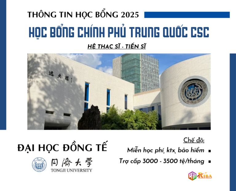 THÔNG TIN TUYỂN SINH 2025 HỌC BỔNG CSC HỆ THẠC SĨ & THẠC SĨ ĐẠI HỌC ĐỒNG TẾ