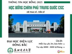 Đại học Điện lực Đông Bắc tuyển sinh 2025 học bổng CSC hệ Thạc sĩ & Tiến sĩ