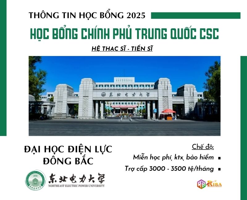 Đại học Điện lực Đông Bắc tuyển sinh 2025 học bổng CSC hệ Thạc sĩ & Tiến sĩ