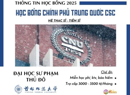 Đại học Sư phạm Thủ Đô tuyển sinh 2025 học bổng CSC hệ Thạc sĩ & Tiến sĩ