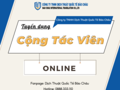 Dịch thuật Quốc tế Bảo Châu tuyển CTV Online