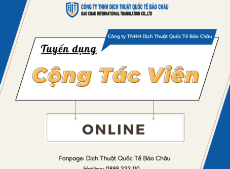 Dịch thuật Quốc tế Bảo Châu tuyển CTV Online