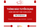 Thông báo tuyển dụng Nhân Viên Part Time Tháng 22025